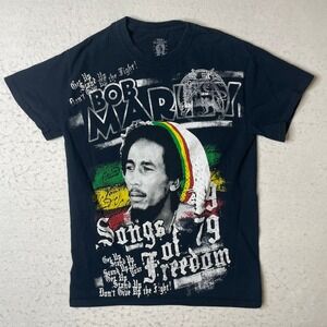 Bob Marley Jamaica Collection Songs of Freedom Graphic T Shirt Black Size S